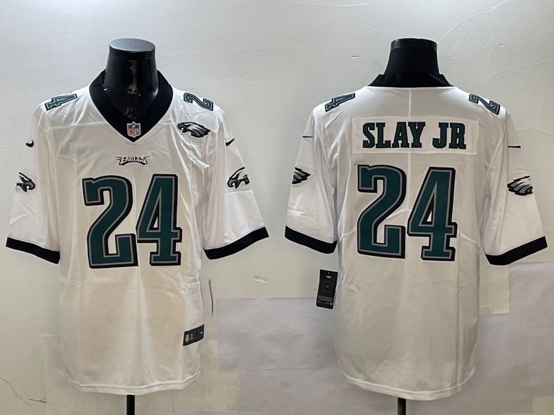 Men Philadelphia Eagles #24 Slay jr White Second generations 2025 Nike Vapor Limited NFL Jersey style 4->philadelphia eagles->NFL Jersey